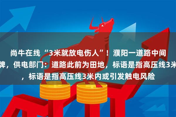 尚牛在线 “3米就放电伤人”！濮阳一道路中间电线杆立安全警示牌，供电部门：道路此前为田地，标语是指高压线3米内或引发触电风险
